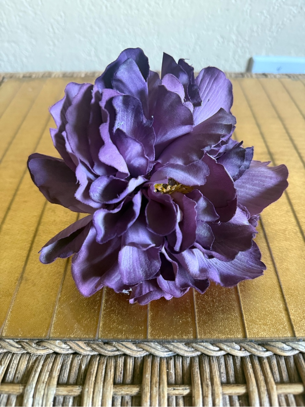💜 x2 French silk purple flowers, Paris💜